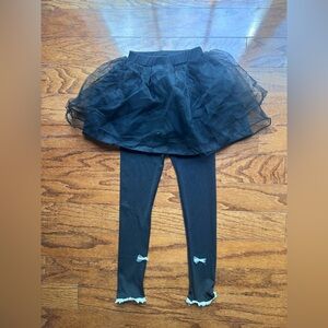 Black Tulle Skirted Leggings for Kids - Brand Unspecified
